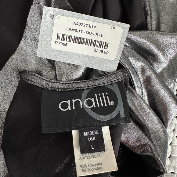 Analili Metallic Silver Disco Jumpsuit Size S/M NWT - Picture 7 of 7